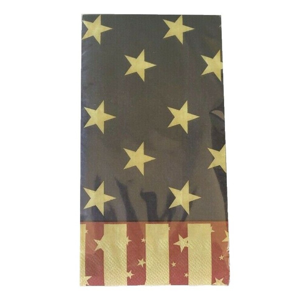 Vintage Look Paper Napkins Hand Towels Patriotic Pizazz Flag 20 CT 4th of July